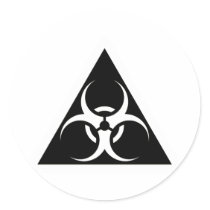 Bio Hazard or Biohazard Sign Symbol Warning Black Sticker