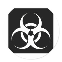 Bio Hazard or Biohazard Sign Symbol Warning Black Stickers