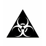 Bio Hazard or Biohazard Sign Symbol Warning Black t-shirts