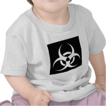 Bio Hazard or Biohazard Sign Symbol Warning Black Tee Shirt