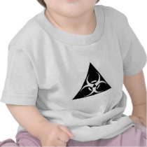 Bio Hazard or Biohazard Sign Symbol Warning Black Tee Shirts