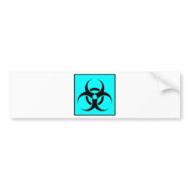 Bio Hazard or Biohazard Sign Symbol Warning Blue Bumper Stickers