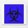 Bio Hazard or Biohazard Sign Symbol Warning Blue Mouse Pad