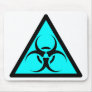 Bio Hazard or Biohazard Sign Symbol Warning Blue Mousepad