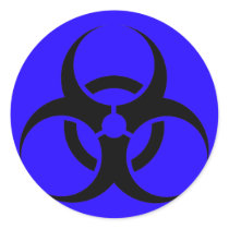 Bio Hazard or Biohazard Sign Symbol Warning Blue stickers by inquester Bio Hazard or Biohazard Sign Symbol Warning Blue stickers