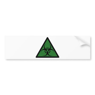Bio Hazard or Biohazard Sign Symbol Warning Bumper Stickers by inquester