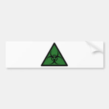 Bio Hazard or Biohazard Sign Symbol Warning Bumper Stickers