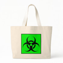 Bio Hazard or Biohazard Sign Symbol Warning Green Tote Bags