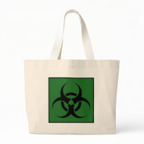 Bio Hazard or Biohazard Sign Symbol Warning Green bags