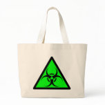 Bio Hazard or Biohazard Sign Symbol Warning Green Canvas Bag