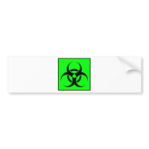 Bio Hazard or Biohazard Sign Symbol Warning Green Bumper Sticker
