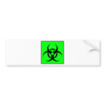 Bio Hazard or Biohazard Sign Symbol Warning Green bumper stickers