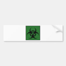Bio Hazard or Biohazard Sign Symbol Warning Green Bumper Sticker