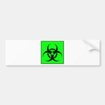 Bio Hazard or Biohazard Sign Symbol Warning Green Bumper Sticker