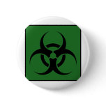 Bio Hazard or Biohazard Sign Symbol Warning Green Buttons