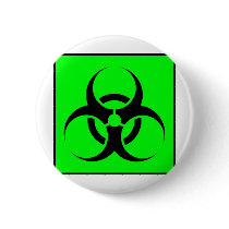 Bio Hazard or Biohazard Sign Symbol Warning Green Buttons