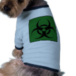 Bio Hazard or Biohazard Sign Symbol Warning Green Pet T-shirt