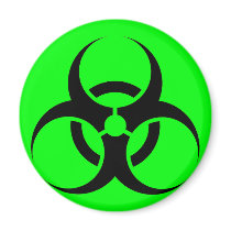 Bio Hazard or Biohazard Sign Symbol Warning Green Magnets