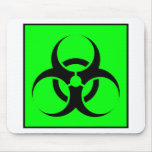 Bio Hazard or Biohazard Sign Symbol Warning Green Mousepads