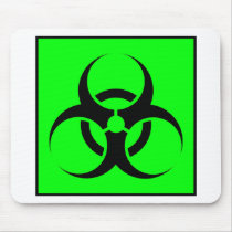 Bio Hazard or Biohazard Sign Symbol Warning Green Mousepads