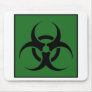 Bio Hazard or Biohazard Sign Symbol Warning Green Mousepad