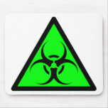 Bio Hazard or Biohazard Sign Symbol Warning Green mousepads