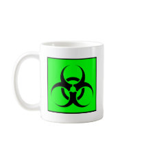 Bio Hazard or Biohazard Sign Symbol Warning Green Mug