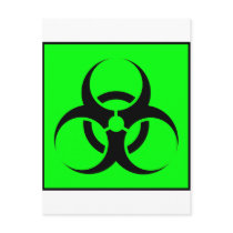Bio Hazard or Biohazard Sign Symbol Warning Green Postcard