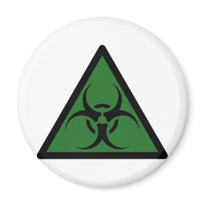 Bio Hazard or Biohazard Sign Symbol Warning Refrigerator Magnet by inquester