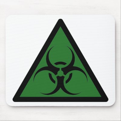Bio Hazard or Biohazard Sign Symbol Warning Mousepads by inquester