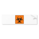 Bio Hazard or Biohazard Sign Symbol Warning Orange Bumper Sticker