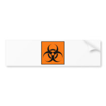 Bio Hazard or Biohazard Sign Symbol Warning Orange Bumper Sticker