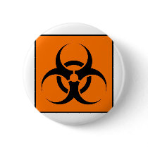Bio Hazard or Biohazard Sign Symbol Warning Orange buttons