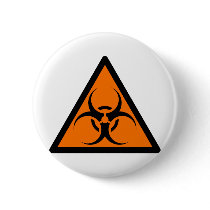 Bio Hazard or Biohazard Sign Symbol Warning Orange buttons
