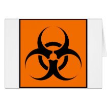 Bio Hazard or Biohazard Sign Symbol Warning Orange Cards
