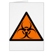 Bio Hazard or Biohazard Sign Symbol Warning Orange Cards