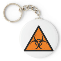 Bio Hazard or Biohazard Sign Symbol Warning Orange Keychains