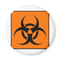 Bio Hazard or Biohazard Sign Symbol Warning Orange magnets