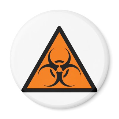 Bio Hazard or Biohazard Sign Symbol Warning Orange Fridge Magnets by inquester