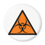 Bio Hazard or Biohazard Sign Symbol Warning Orange magnets