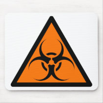 Bio Hazard or Biohazard Sign Symbol Warning Orange Mouse Pads