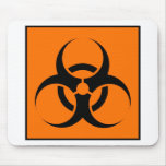 Bio Hazard or Biohazard Sign Symbol Warning Orange Mousepads