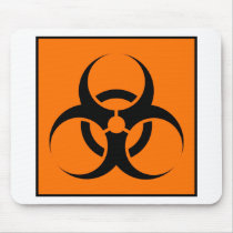Bio Hazard or Biohazard Sign Symbol Warning Orange Mousepads