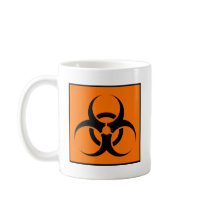 Bio Hazard or Biohazard Sign Symbol Warning Orange mugs