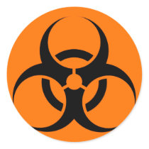 Bio Hazard or Biohazard Sign Symbol Warning Orange Sticker