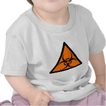 Bio Hazard or Biohazard Sign Symbol Warning Orange T Shirt