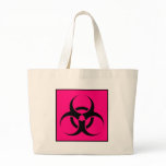 Bio Hazard or Biohazard Sign Symbol Warning Pink Tote Bags