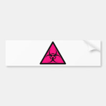 Bio Hazard or Biohazard Sign Symbol Warning Pink Bumper Sticker