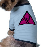 Bio Hazard or Biohazard Sign Symbol Warning Pink Doggie Tee Shirt