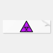 Bio Hazard or Biohazard Sign Symbol Warning Purple Bumper Stickers